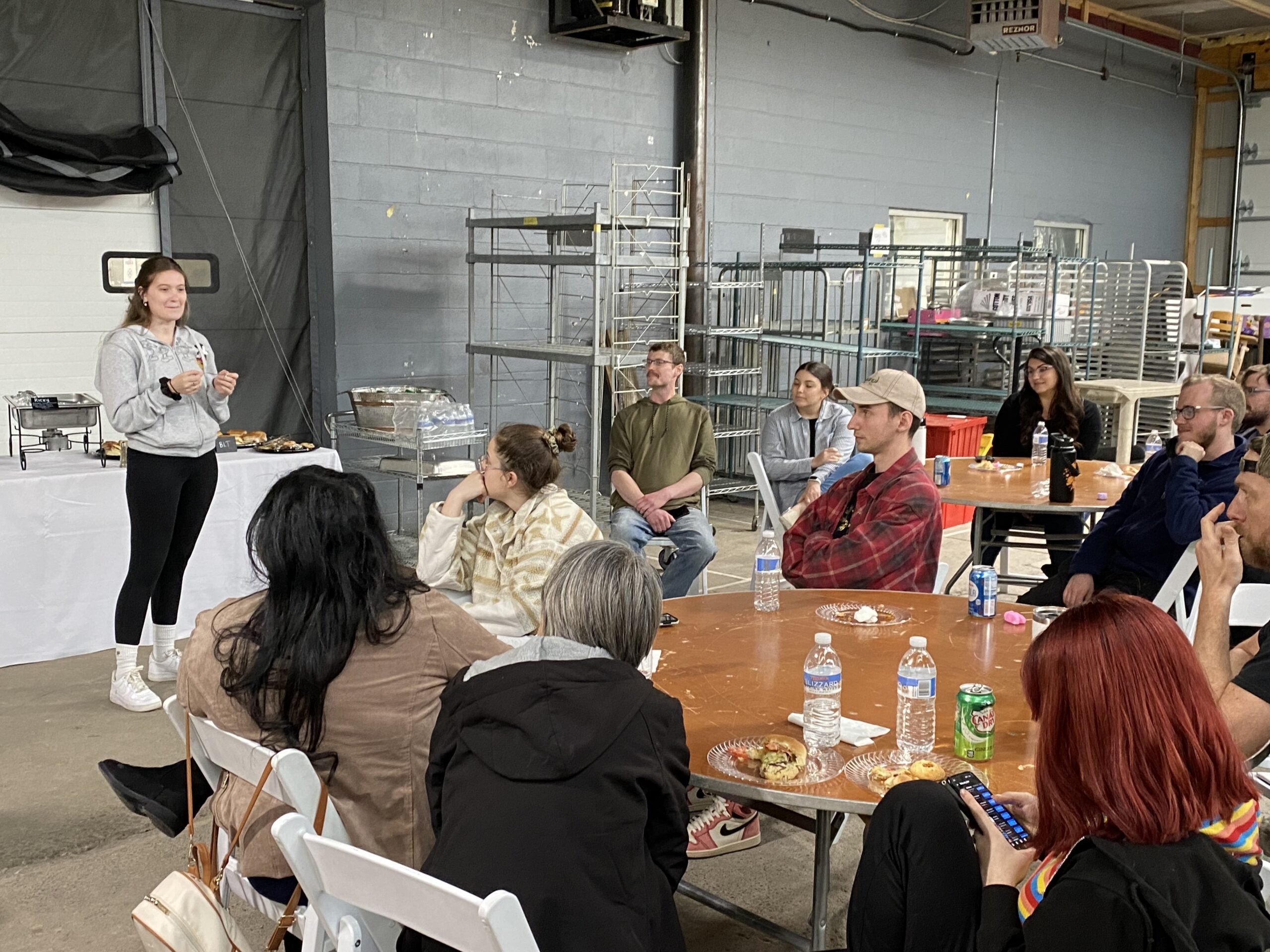 Monthly Team Building Event – April Workplace team building event with employees playing interactive games together for employee engagement.