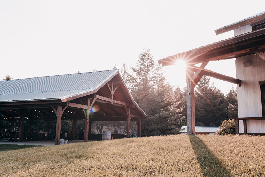 Sunset Over Rustic Barn Pavilion